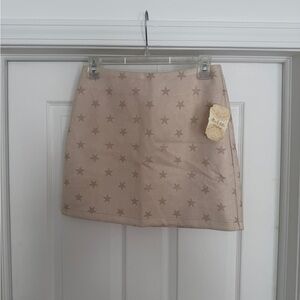 Altar'd State Beige Star Mini Skirt